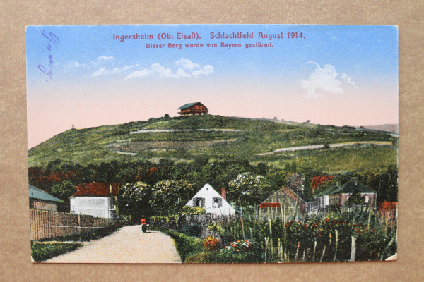 Postcard PC Ingersheim 1917 street houses garden France 68 Haut Rhin
